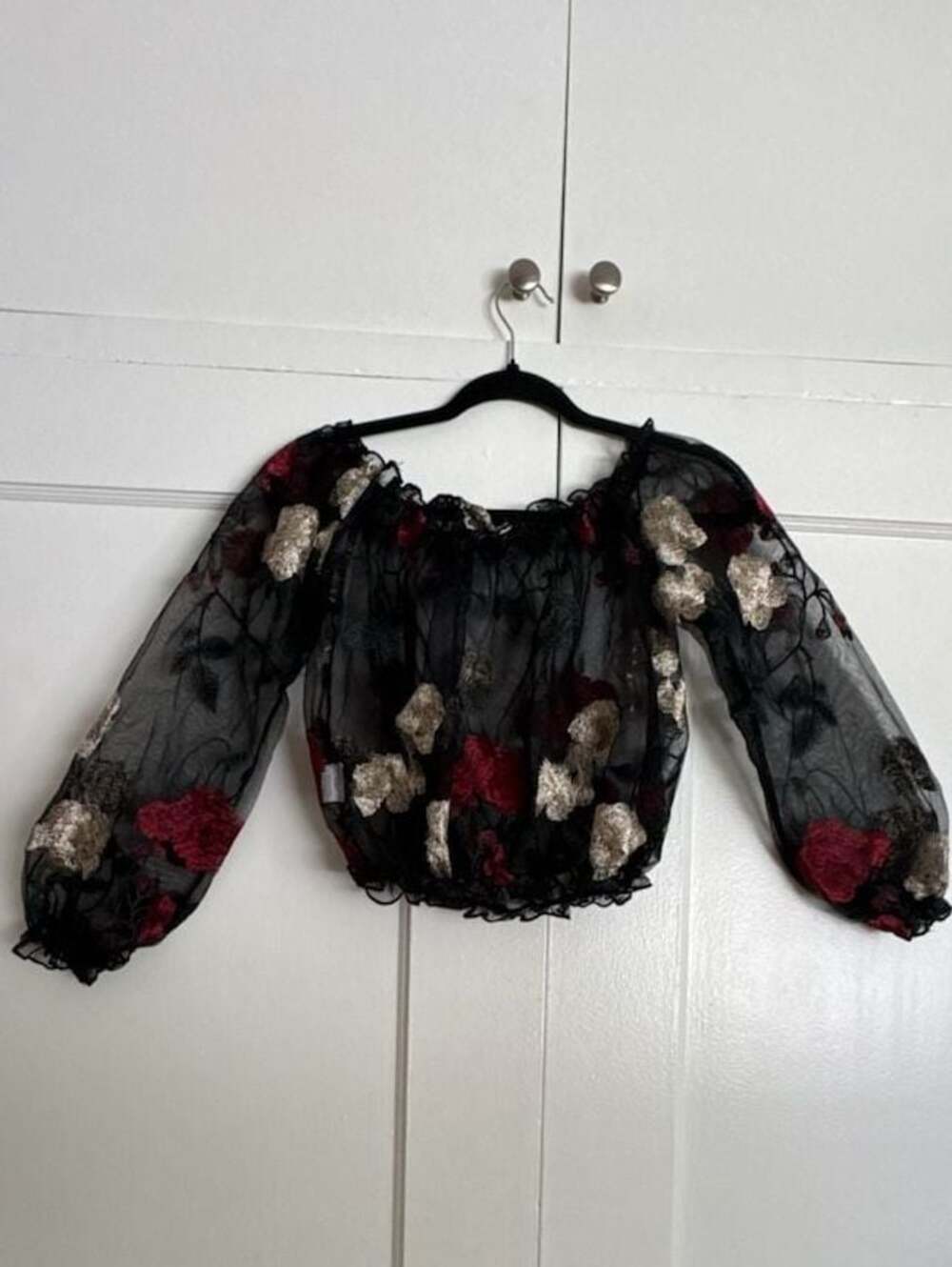 Whimsygoth goth womens S layering piece elegant elastic shoulder elastic three